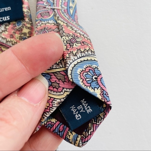 Polo by Ralph Lauren for Neiman Marcus Paisley Print Silk Neck Tie - Picture 6 of 6